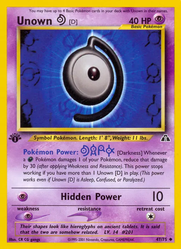 Unown [D], Pokémon card