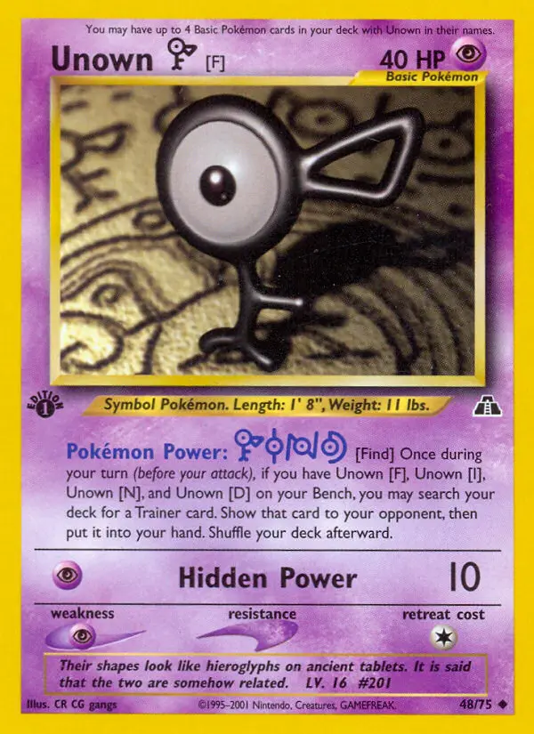Unown [F], Pokémon card