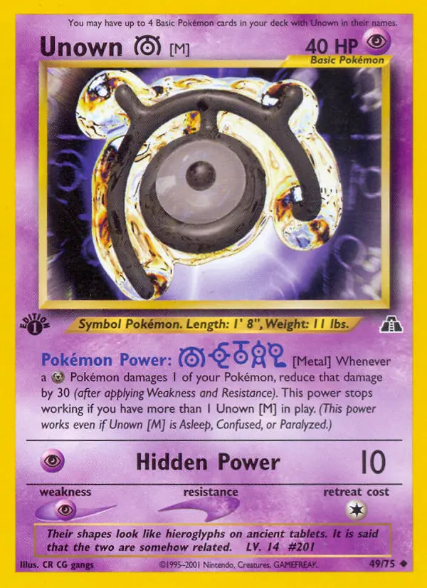 Unown [M], Pokémon card