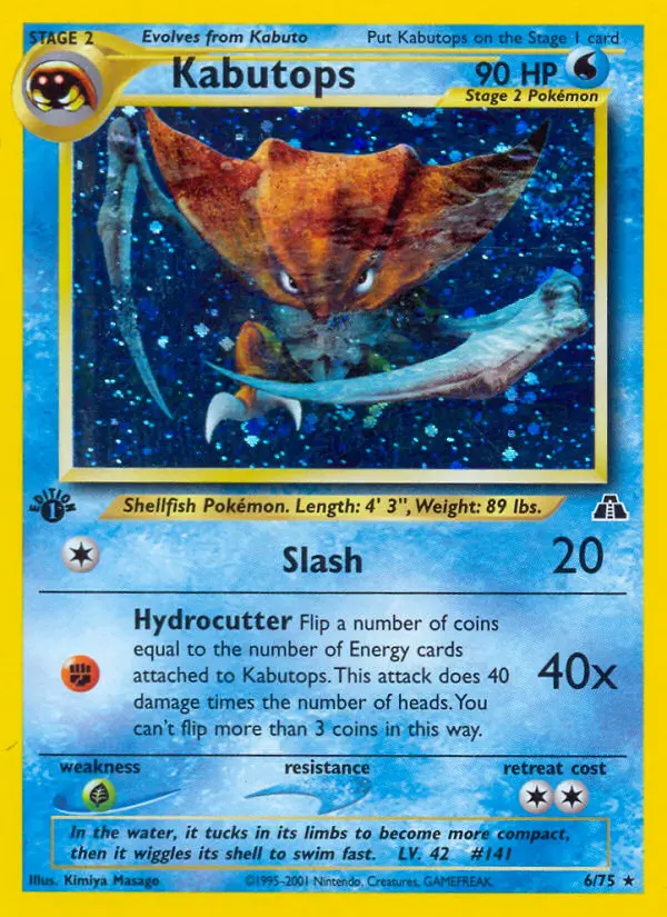 Kabutops, Pokémon card
