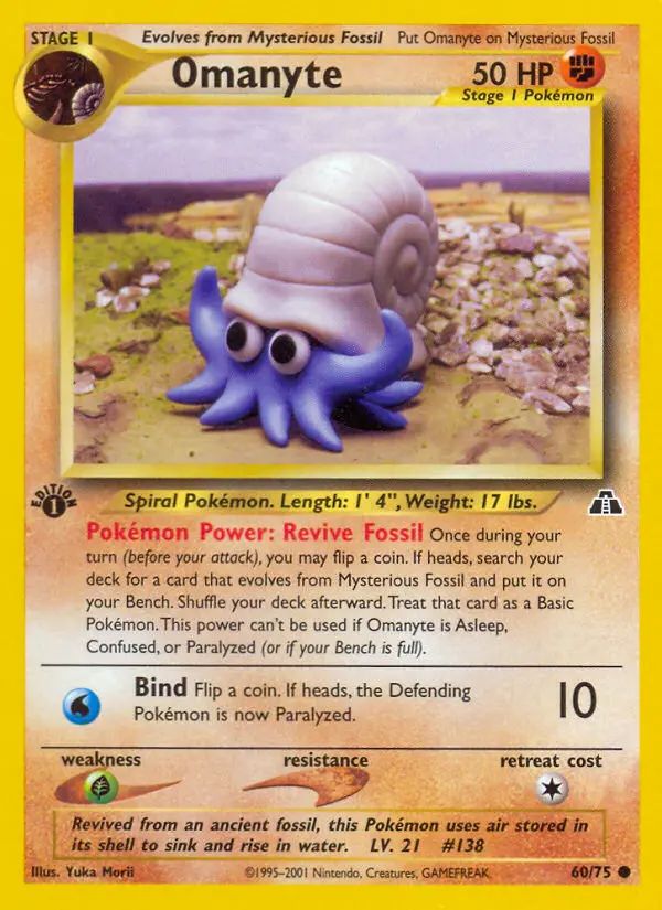 Omanyte, Pokémon card