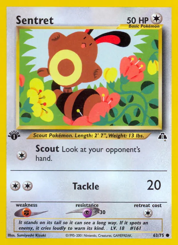 Sentret, Pokémon card