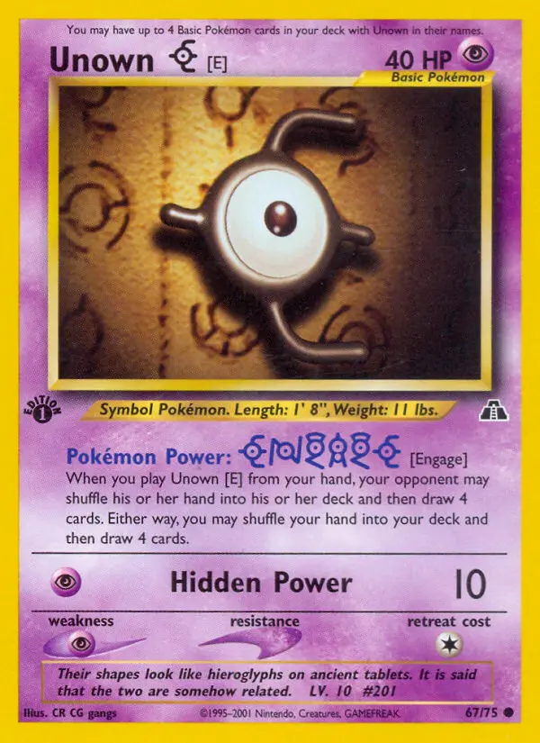 Unown [E], Pokémon card