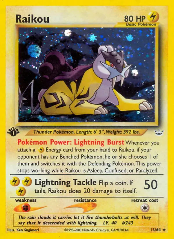 Raikou, Pokémon card