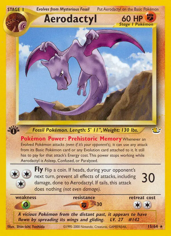 Aerodactyl, Pokémon card
