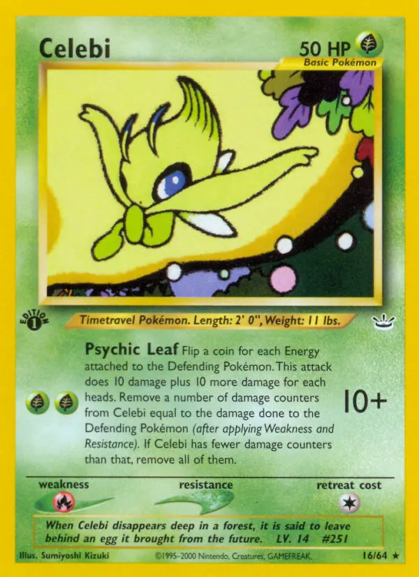 Celebi, Pokémon card