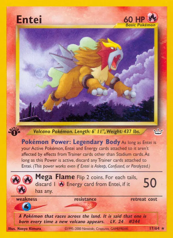 Entei, Pokémon card