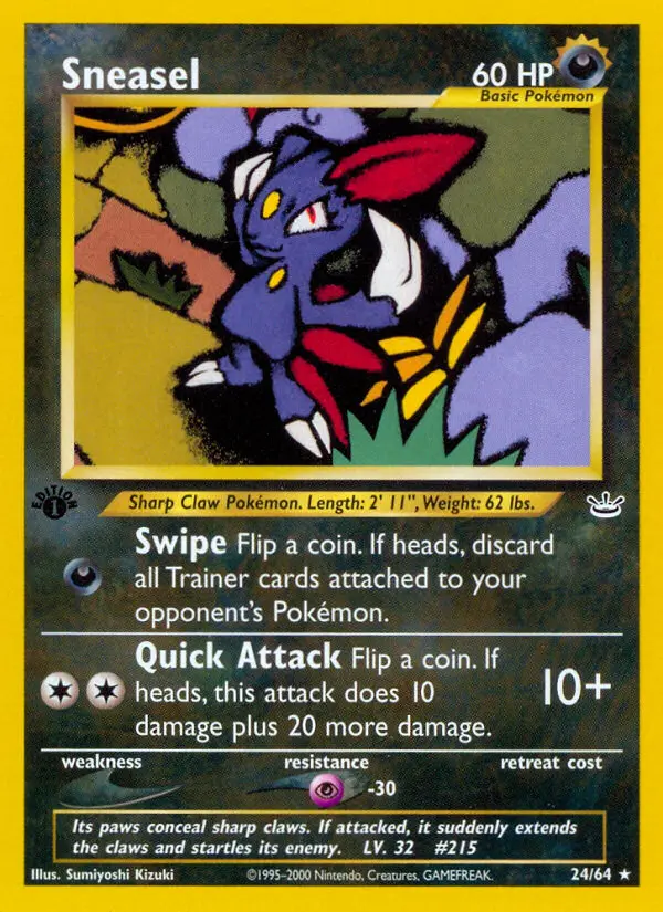 Sneasel, Pokémon card
