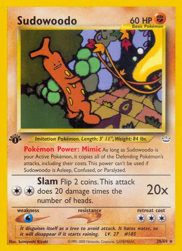 Sudowoodo, Pokémon card