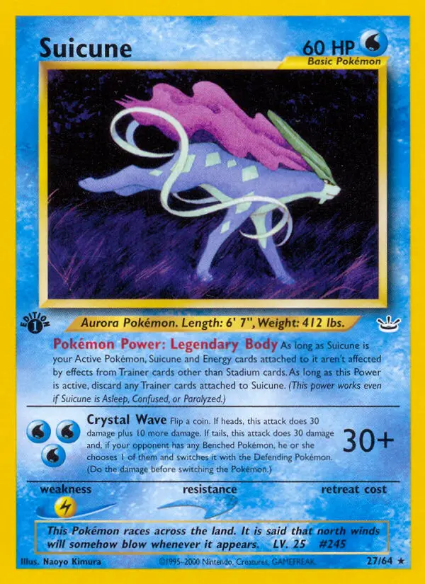 Suicune, Pokémon card