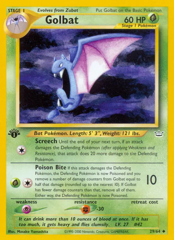 Golbat, Pokémon card