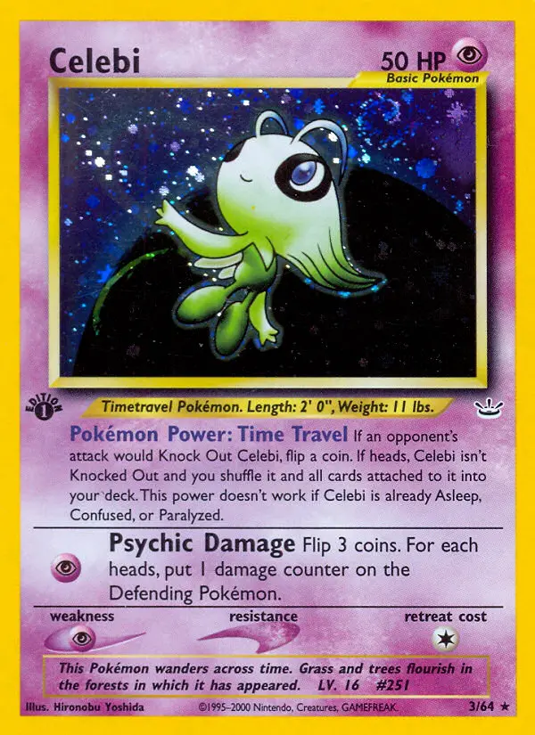 Celebi, Pokémon card