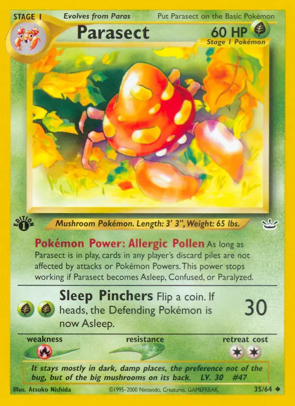 Parasect, Pokémon card