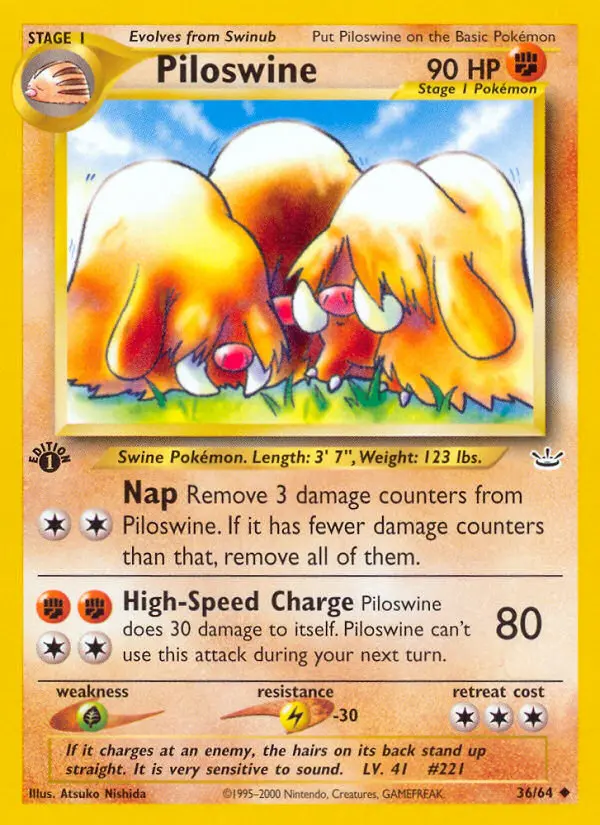 Piloswine, Pokémon card