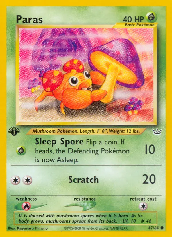 Paras, Pokémon card