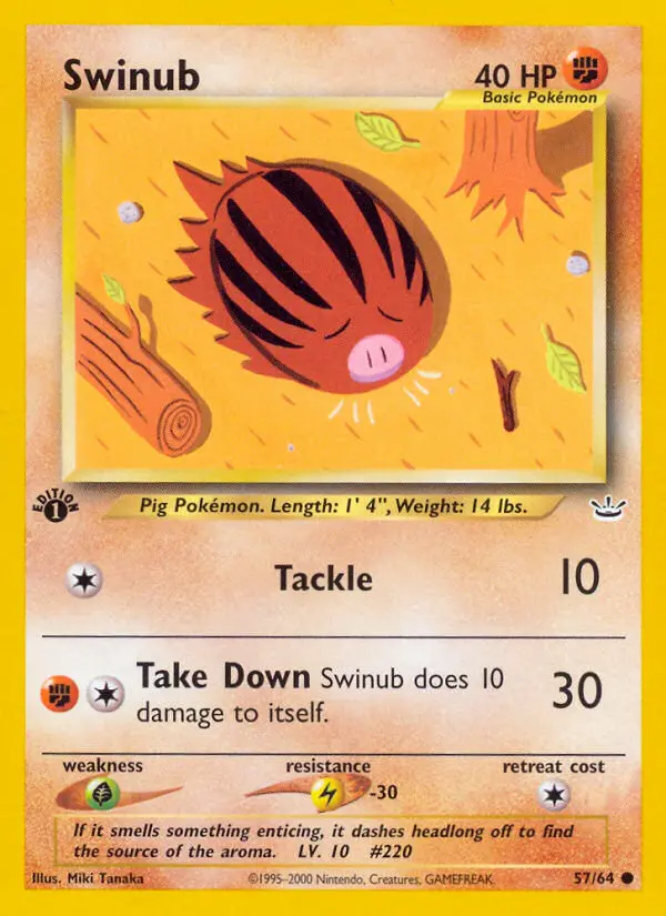 Swinub, Pokémon card