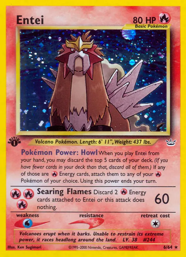 Entei, Pokémon card