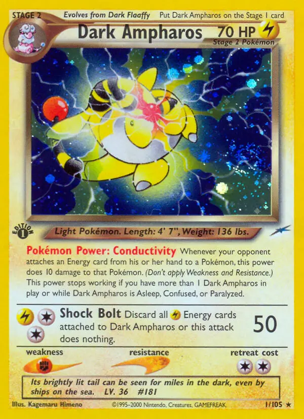 Dark Ampharos, Pokémon card