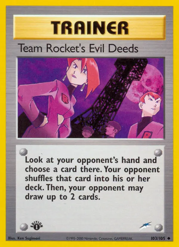 Team Rocket's Evil Deeds, Pokémon card