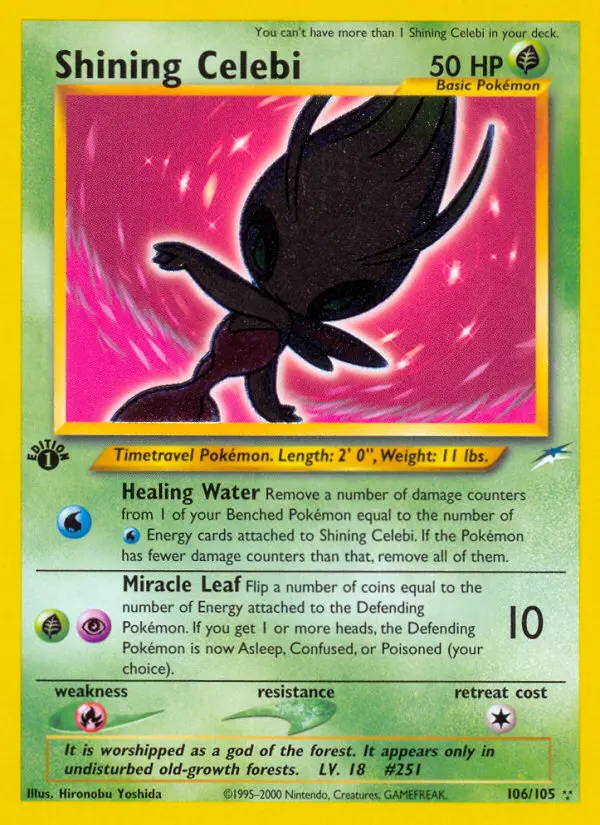 Shining Celebi, Pokémon card