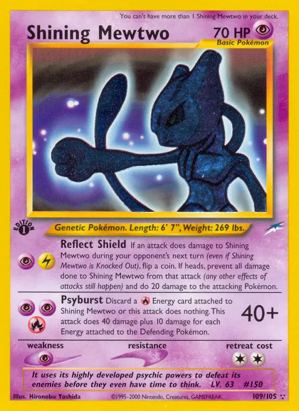 Shining Mewtwo, Pokémon card
