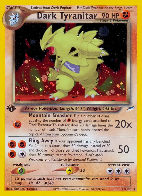Dark Tyranitar, Pokémon card