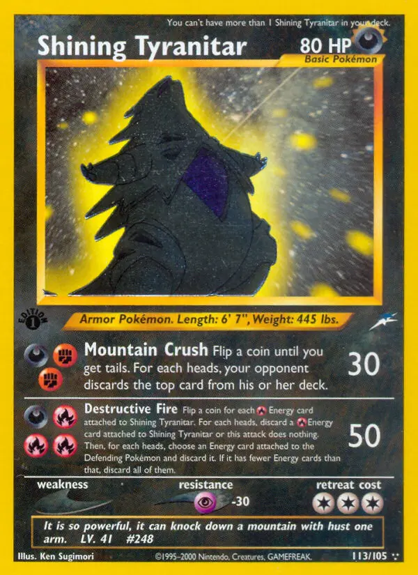 Shining Tyranitar, Pokémon card