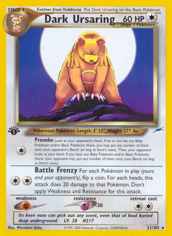 Dark Ursaring, Pokémon card