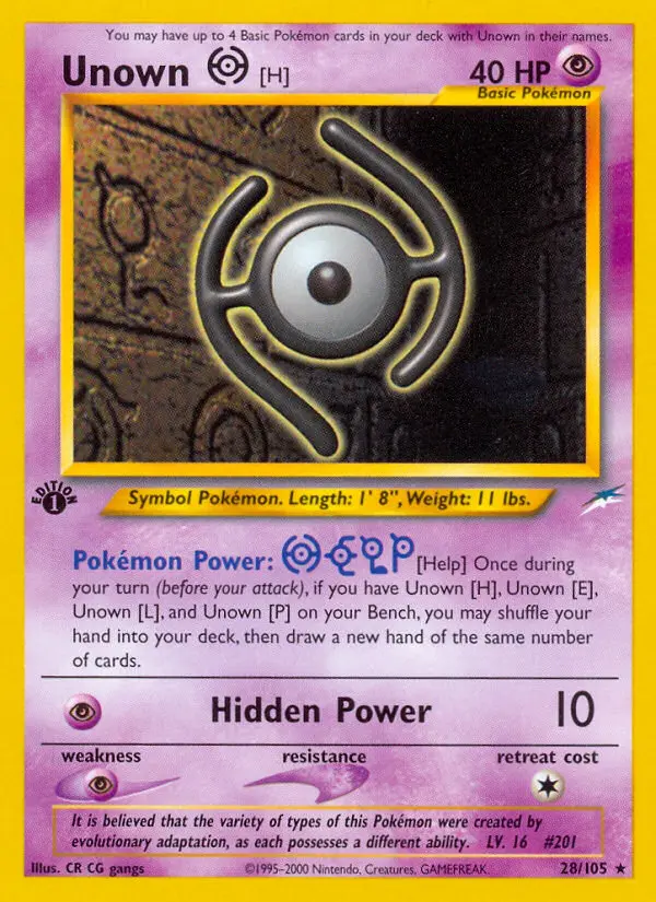 Unown [H], Pokémon card
