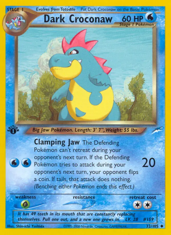 Dark Croconaw, Pokémon card