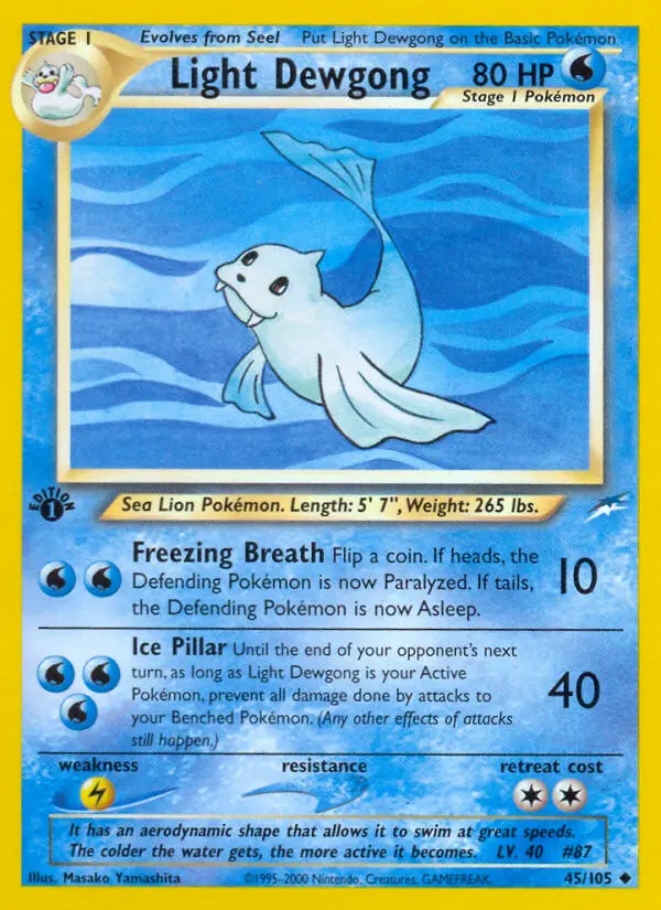 Light Dewgong, Pokémon card