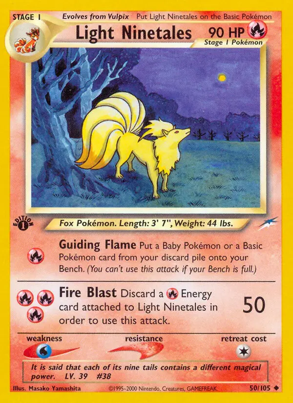 Light Ninetales, Pokémon card