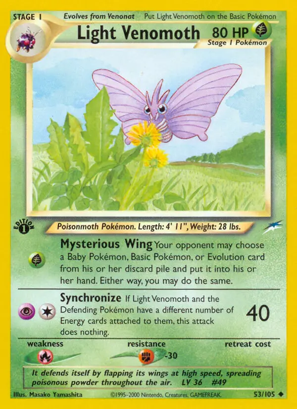 Light Venomoth, Pokémon card