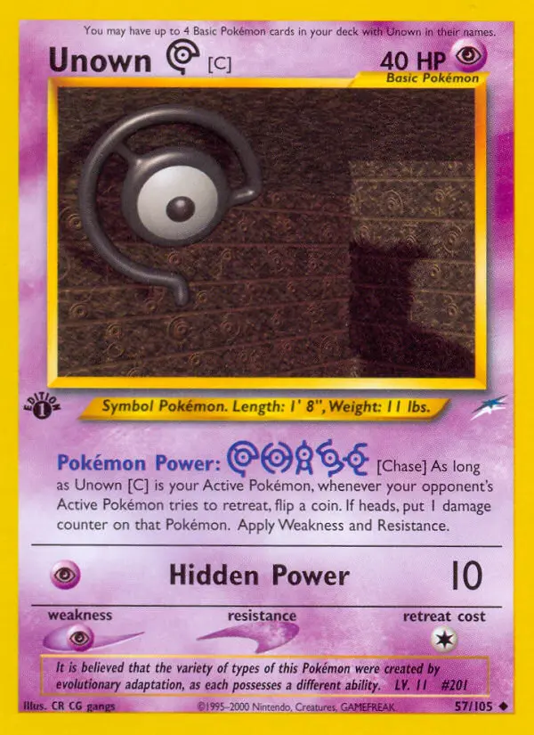 Unown [C], Pokémon card