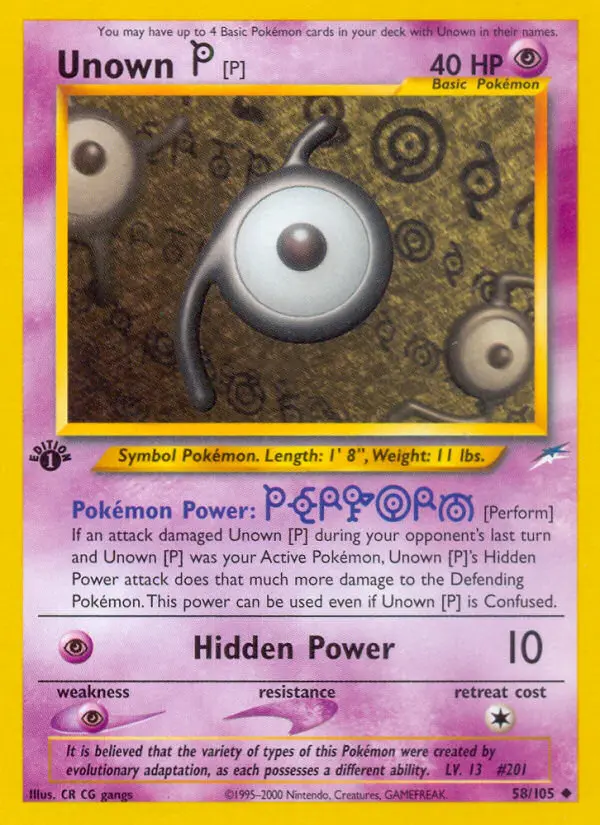 Unown [P], Pokémon card