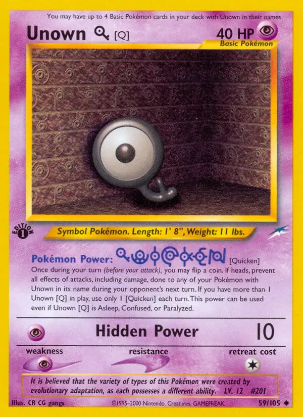 Unown [Q], Pokémon card