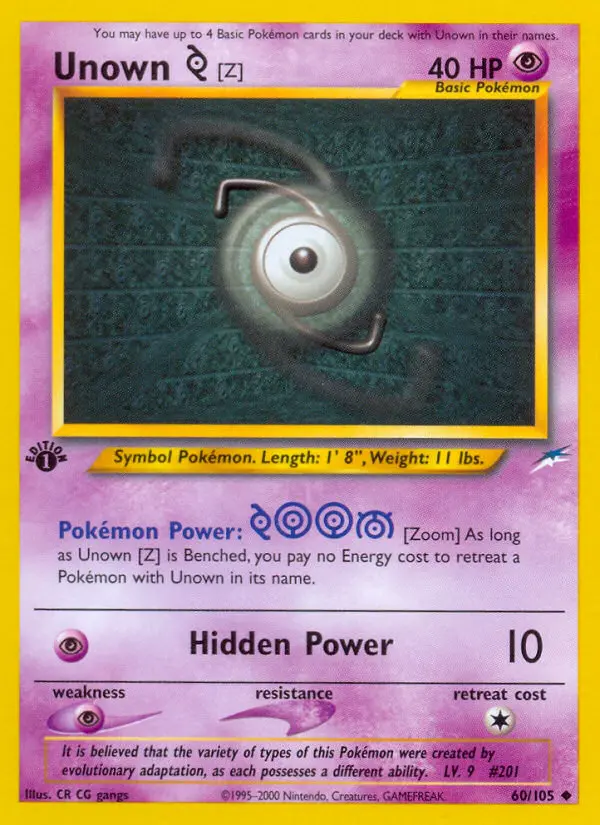 Unown [Z], Pokémon card
