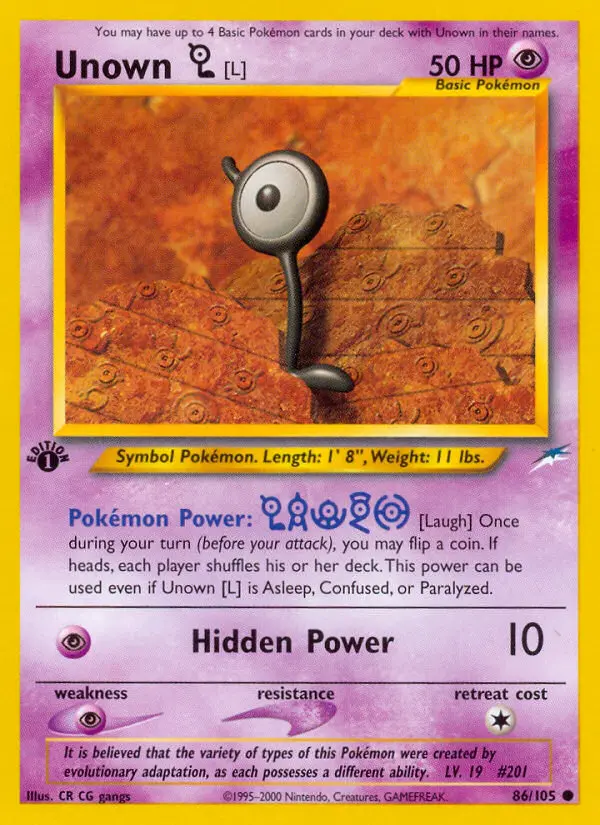 Unown [L], Pokémon card