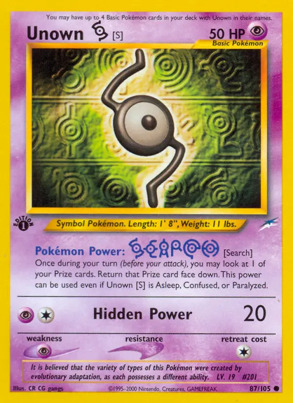 Unown [S], Pokémon card