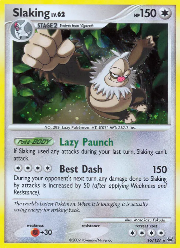 Slaking, Pokémon card