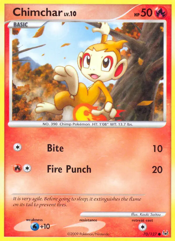 Chimchar, Pokémon card