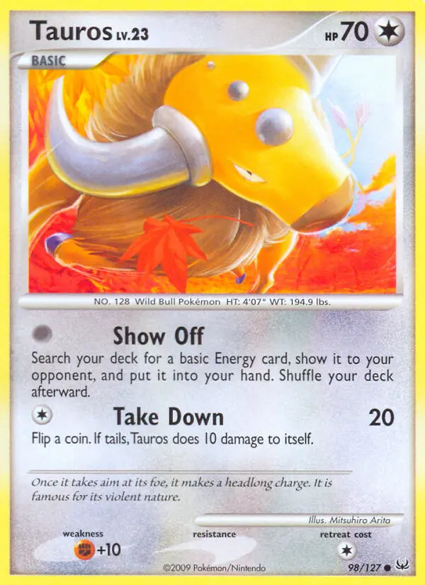 Tauros, Pokémon card