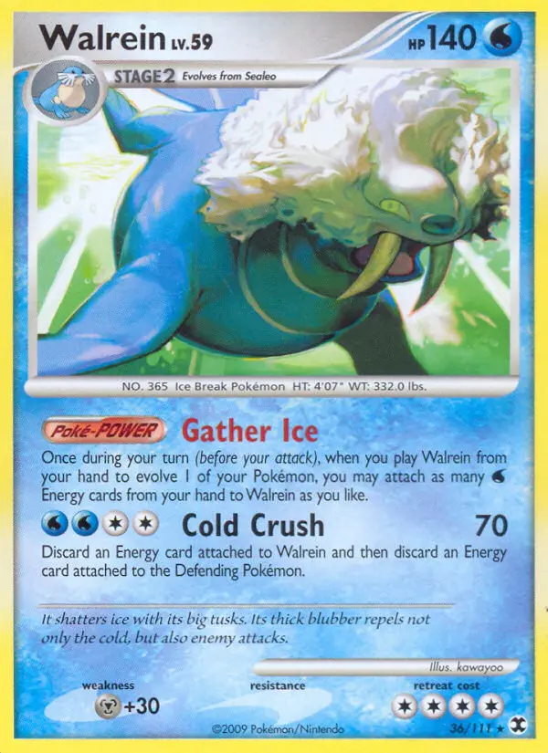 Walrein, Pokémon card