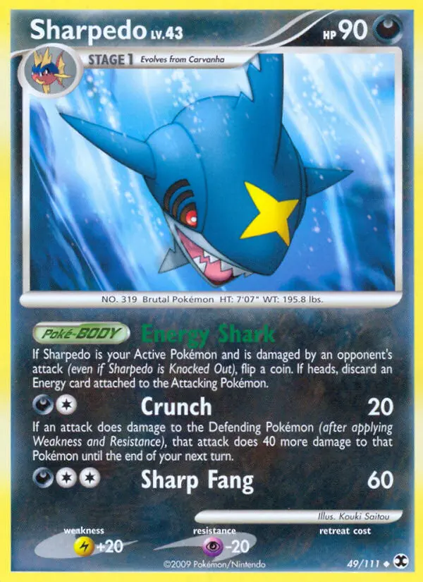 Sharpedo, Pokémon card