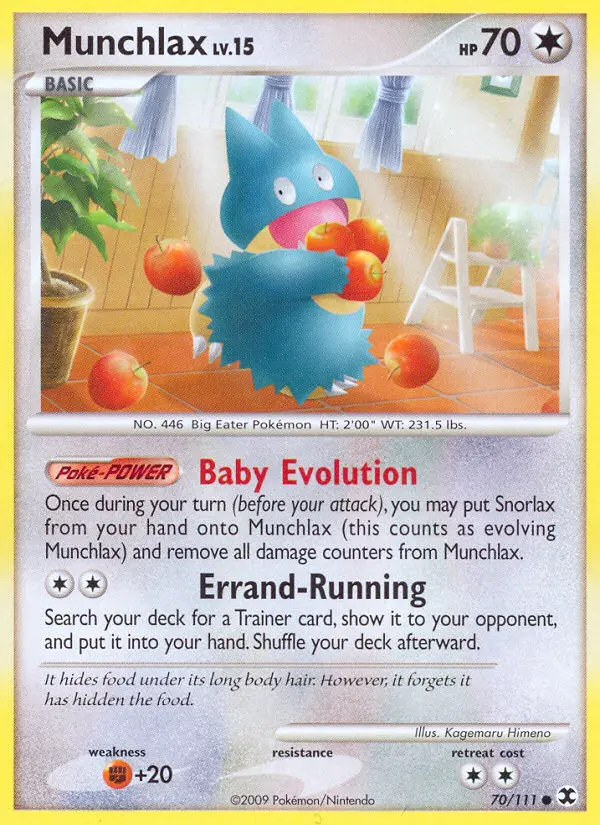 Munchlax, Pokémon card