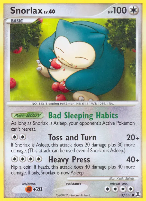 Snorlax, Pokémon card