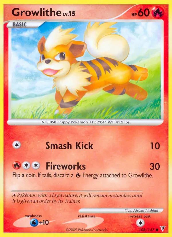 Growlithe, Pokémon card
