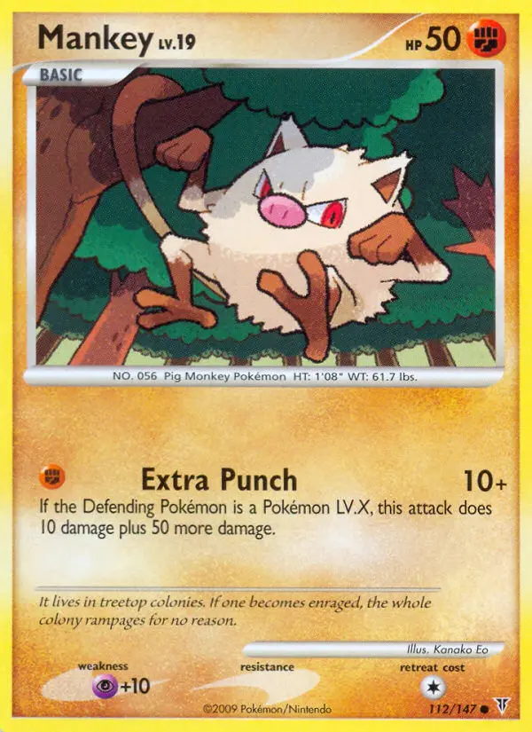 Mankey, Pokémon card