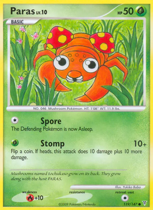 Paras, Pokémon card