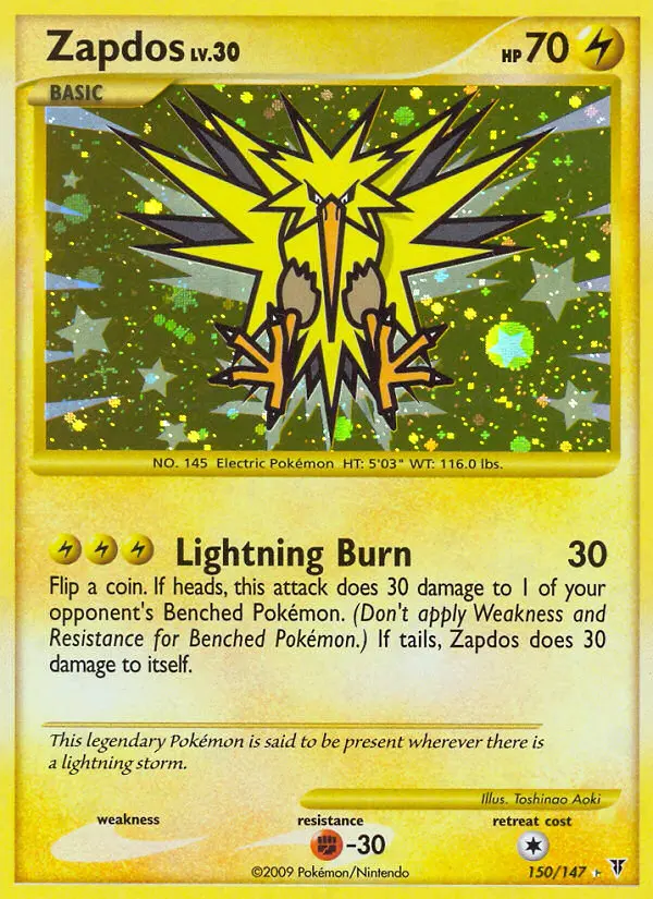 Zapdos, Pokémon card